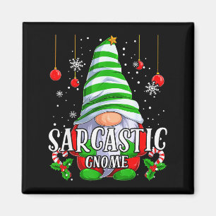 Sarcastic Gnome Christmas Pajamas Matching Family Magnet