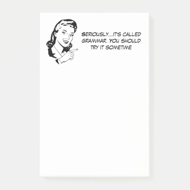 Sarcastic Grammar Nazi Post-it Notes (Front)