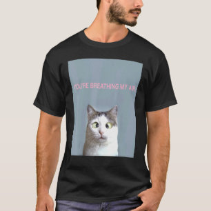 Sarcastic Grey And White Cat With Eyes Crossed Mea T-Shirt
