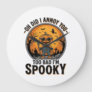 Sarcastic Halloween Shirt Funny Haunted Graveyard Large Clock