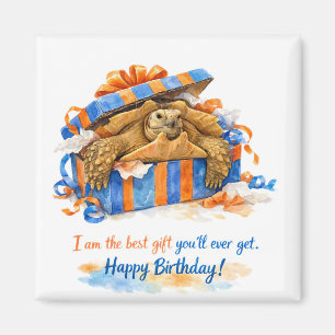 Sarcastic Happy Birthday Sulcata tortoise gift Magnet