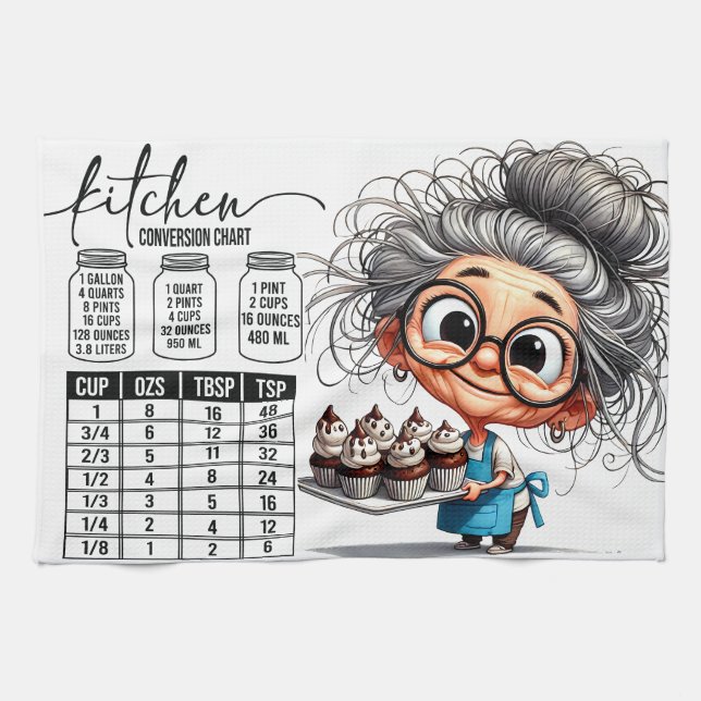 Sarcastic Kitchen Chart   Tea Towel (Horizontal)