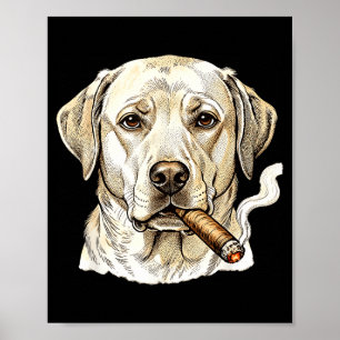 Sarcastic labrador retriever smoking dog meme poster