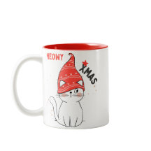 Sarcastic Meowy Xmas Cat Mugs