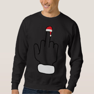 Sarcastic Middle Finger Funny Christmas Xmas Santa Sweatshirt