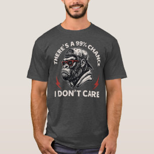 Sarcastic Monkey Graphic In Backward Hat & Shades T-Shirt