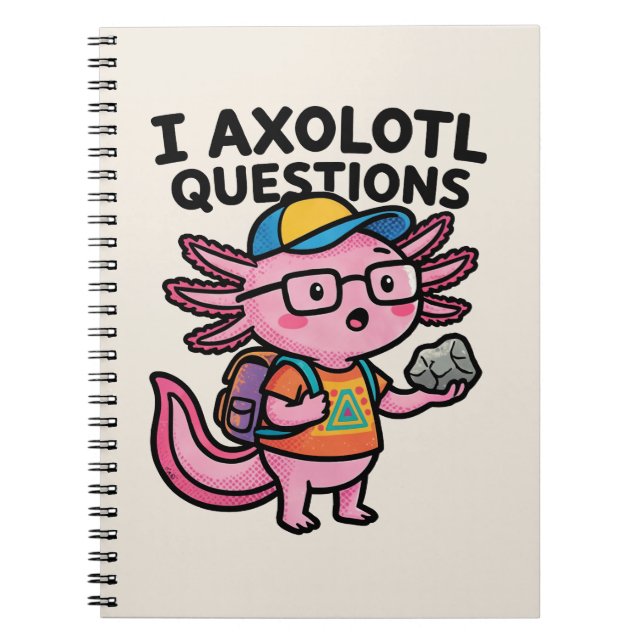 Sarcastic Nerd Axolotl I Axolotl Questions Meme Notebook (Front)