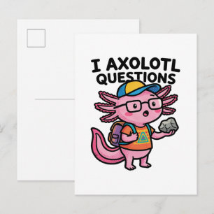 Sarcastic Nerd Axolotl I Axolotl Questions Meme Postcard