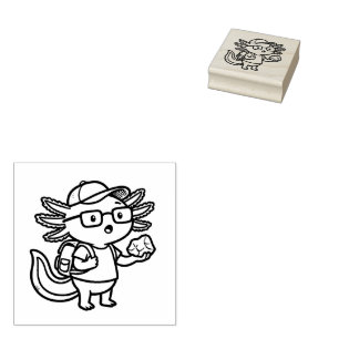 Sarcastic Nerd Axolotl I Axolotl Questions Meme Rubber Stamp