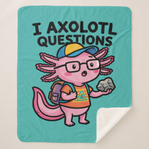 Sarcastic Nerd Axolotl I Axolotl Questions Meme Sherpa Blanket