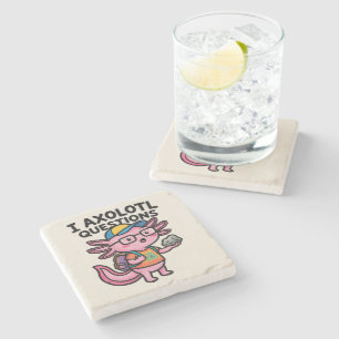 Sarcastic Nerd Axolotl I Axolotl Questions Meme Stone Coaster
