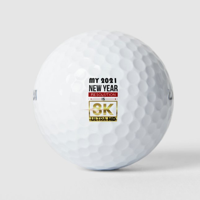 Sarcastic New Year Resolution Product Golf Balls (Front)