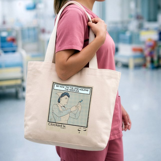 Sarcastic Nurse Humor RN, NP, Healthcare Staff Large Tote Bag (Creator Uploaded)