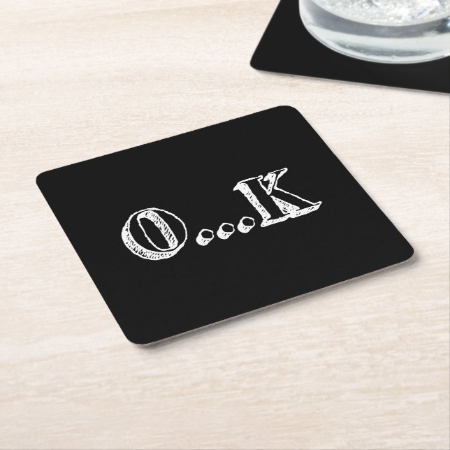 Sarcastic OK Square Paper Coaster (Angled)