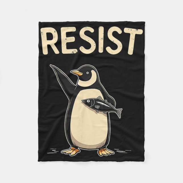 Sarcastic Penguins Resist Tariffs 1  Fleece Blanket (Front)