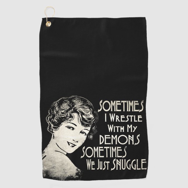 Sarcastic Phrase Womens Meme Sometimes I Wrestle Golf Towel (Front)