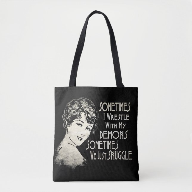 Sarcastic Phrase Womens Meme Sometimes I Wrestle  Tote Bag (Front)