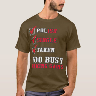 Sarcastic Polish Gym Funny Poland Flag  T-Shirt