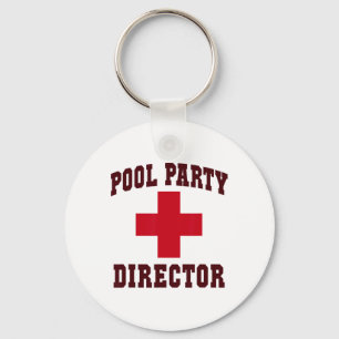 Sarcastic Pool Party Director Beach Trip Lifeguard Key Ring