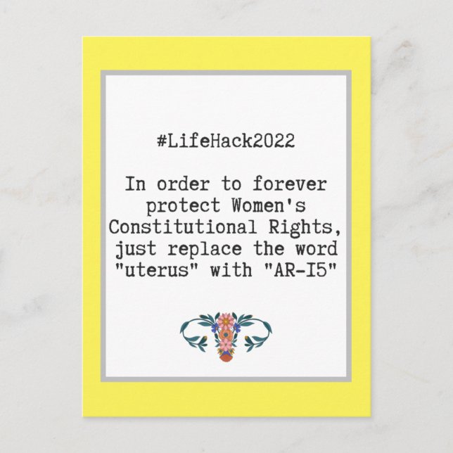 Sarcastic Quote Women's Constitutional Rights Postcard (Front)