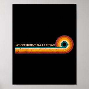Sarcastic Shirt Retro Es Nobody Knows Im A Lesbian Poster