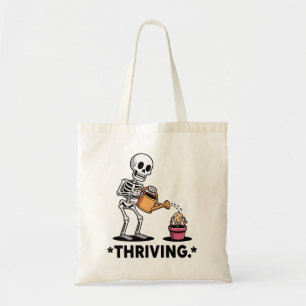 Sarcastic Skeleton Design'Thriving' Tote Bag
