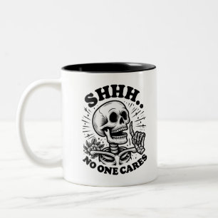 Sarcastic Skeleton Funny Coffee Two-Tone Coffee Mug