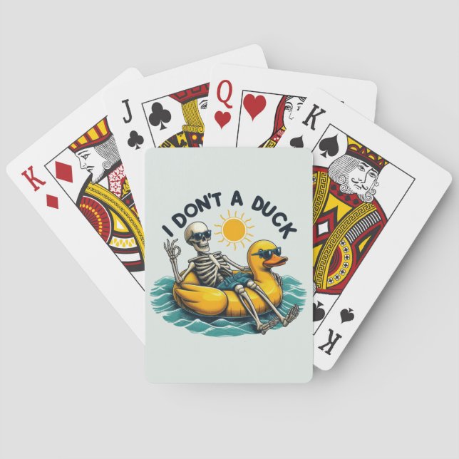 Sarcastic Skeleton on Duck Playing Cards (Back)