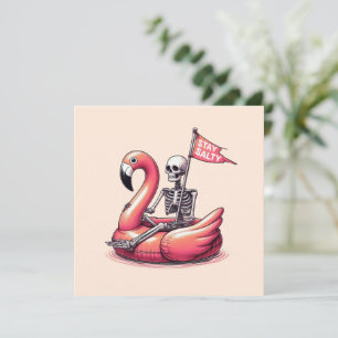 Sarcastic Skeleton on Flamingo - Stay Salty