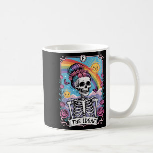 Sarcastic Skeleton The Idgaf Funny Tarot Card Goth Coffee Mug