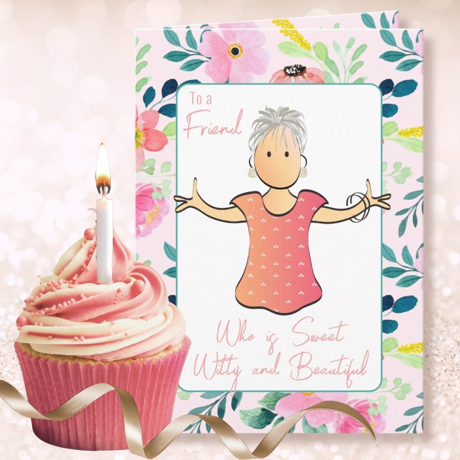 Sarcastic Snarky 80th Birthday Female Cartoon  Card (Creator Uploaded)