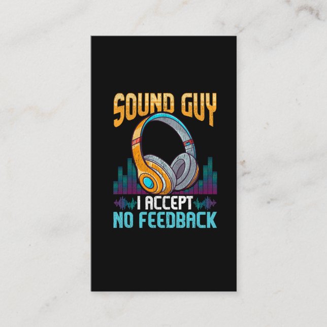 Sarcastic Sound Guy Headphones DJ Sound Engineer Business Card (Front)