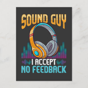Sarcastic Sound Guy Headphones DJ Sound Engineer Postcard