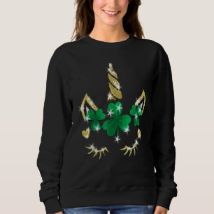 Sarcastic Unicorn Face Print Cute Saint Patrick's Sweatshirt
