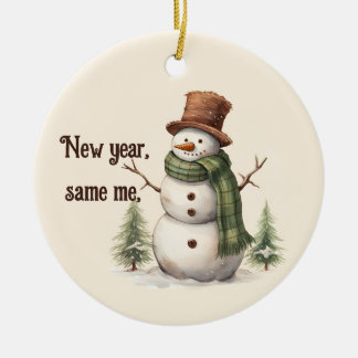 Sarcastic Vintage Snowman Christmas tree Ceramic Tree Decoration