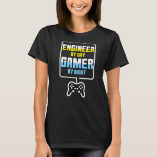 Sarcastic Women Engineer Day Gamer Night Controll T-Shirt