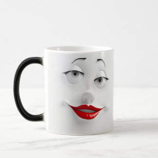 Sarcastic Women Face with Red Lips Magic Mug