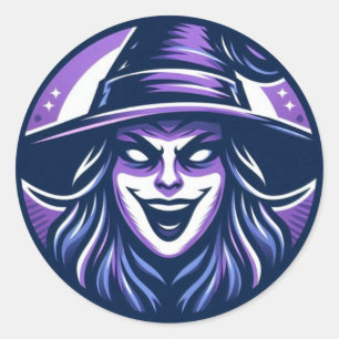 SarcasticWitchFace Classic Round Sticker