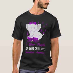 Sarcoidosis Awareness Cute Elephant Love Purple Ri T-Shirt