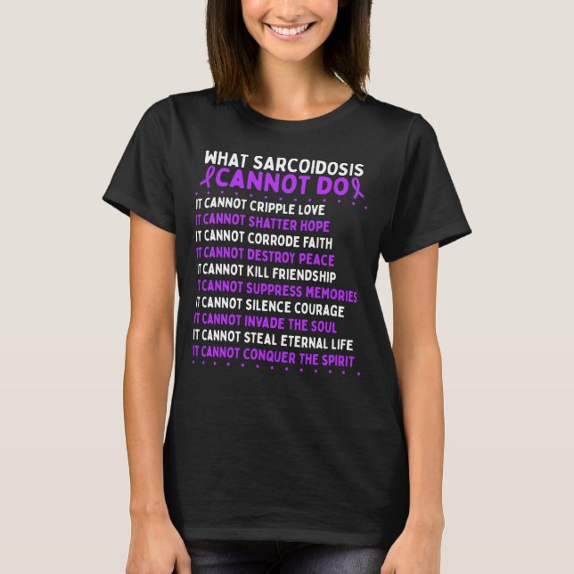 Sarcoidosis Awareness Fighter Warrior Ribbon T-Shirt (Front)