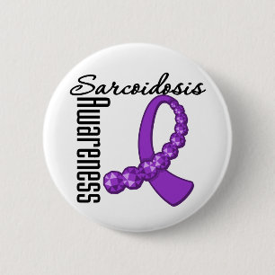 Sarcoidosis Awareness Gemstone Ribbon 6 Cm Round Badge