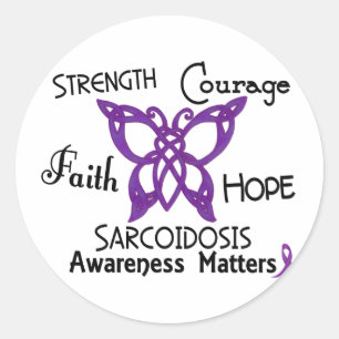 Sarcoidosis Celtic Butterfly 3 Classic Round Sticker
