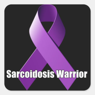 Sarcoidosis Warrior Purple Ribbon Sticker