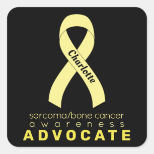 Sarcoma/Bone Cancer Advocate Black Square Sticker