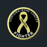 Sarcoma / Bone Cancer Fighter Ribbon Black Button<br><div class="desc">Sarcoma / Bone Cancer Fighter Ribbon Black Button for awareness and support for people fighting sarcoma or bone cancer.</div>