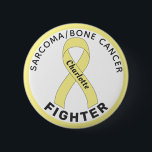 Sarcoma / Bone Cancer Fighter Ribbon White Button<br><div class="desc">Sarcoma / Bone Cancer Fighter Ribbon White Button for awareness and support for people fighting sarcoma or bone cancer.</div>