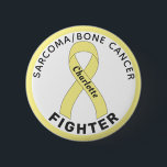 Sarcoma / Bone Cancer Fighter Ribbon White Button<br><div class="desc">Sarcoma / Bone Cancer Fighter Ribbon White Button for awareness and support for people fighting sarcoma or bone cancer.</div>