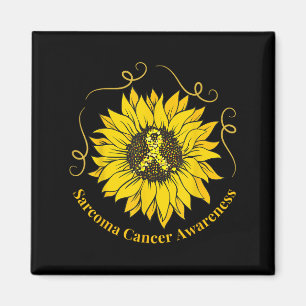Sarcoma Cancer Awareness Sunflower Yellow Ribbon S Magnet