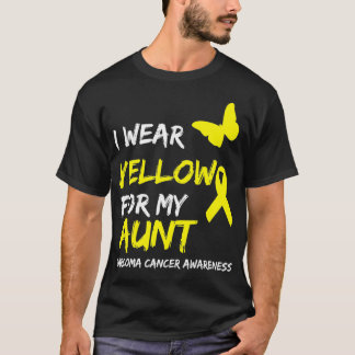 Sarcoma Cancer Ribbon I Wear Yellow for my Aunt  T-Shirt