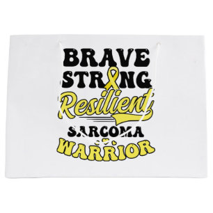 Sarcoma Cancer Shirt  Brave Strong Resilient  Large Gift Bag